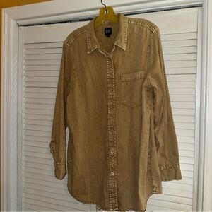 GAP Men's Casual Brown Button Down Shirt
